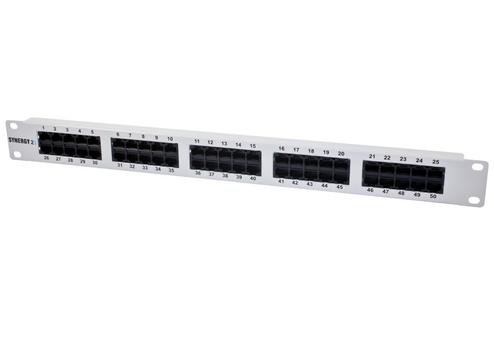 SYNERGY Patch Panel 50xTP, CAT3, ISDN, 19", Lichtgrau Synergy 21, (S215203)