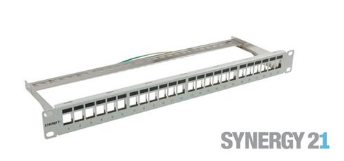 SYNERGY Keystone, Modulträger,  19"Patchpanel für 24xTP-Modul,  1HE, Lichtgrau,  Synergy 21, (S216321)