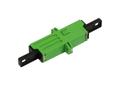 SYNERGY LWL-Kupplung,LSH(E2000APC)-Buchse/LSH(E2000APC)-Buchse,  9/125u Singlemode, grün, duplex, PVC, Keramikhülse, mit Flansch, 21
