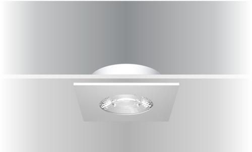 SYNERGY 21 LED Deckeneinbauspot Helios silber, quadratisch,  warmweiß (S21-LED-ME014)