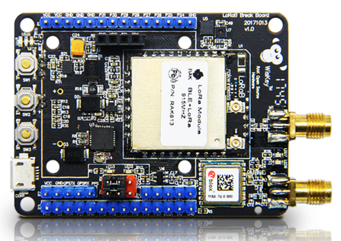 RAK Wireless RAK815 Hybrid Location Tracker, LoRa+Bluetooth 5.0/ Beacon+GPS+Sensors+LCD, LoRaWAN 1.0.2, RAK813 Breakboard,  Region AS923 etc. (P18.120)