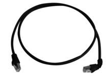 Telegärtner Patchkabel CAT6A 1x90Grad gedreht,  1m, Schwarz, 500MHz, S-STP(S/ FTP),  halogenfrei (100008021,L00000A0202)