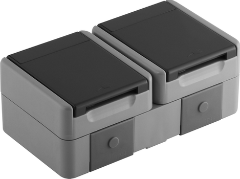 TEM Serie  Fontana Steckdose SET Schutzkontakt DOUBLE HORIZ (CF14GY-U)