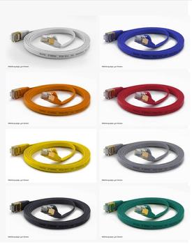 WANTEC WantecWire FTP, extra flaches Patchkabel CAT6a, q=1, 6x6, 5mm,  gelb, Länge 0,10 m (7057)