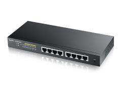 ZYXEL GS1900-8HP v3, 8-port GbE L2 PoE Smart Switch, 802.3at, desktop, fanless, 70 Watt