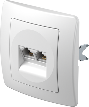 TEM Serie  Ekonomik SOCKET TEL KS DOUBLE2x RJ11 6/ (KE38PW-U)