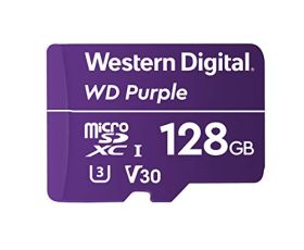 WESTERN DIGITAL WD Purple 128GB Surveillance microSD XC Class - 10 UHS 1 (WDD128G1P0C)