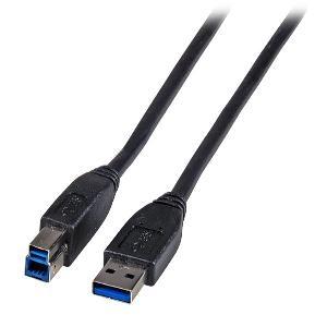 EFB ELEKTRONIK USB3.0 Anschlusskabel A-B, St.-St., 3,0m, schwarz, Premium (K5236.3)