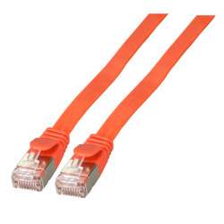 EFB ELEKTRONIK EFB RJ45 Flachpatchkabel U/FTP, Cat.6A, PVC, 1,5m, rot (K5545RT.1,5)