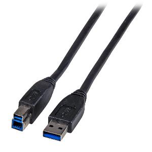 EFB ELEKTRONIK USB3.0 Anschlusskabel A-B, St-St, 1, 8m, schwarz, Premium (K5236.1,8)