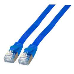 OEM Patchkabel RJ45, CAT6A 500Mhz, 0,5m, blau, U/ FTP, flach,  (K5545BL.0,5)