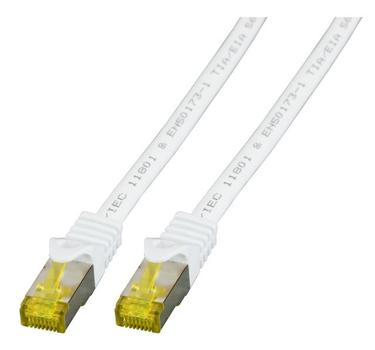 EFB ELEKTRONIK Patchkabel RJ45, CAT6A 500Mhz, 0,5m, weiss, S-STP(S/ FTP),  LSZH, mit Cat.7 Rohkabel, (MK7001.0,5W)