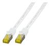 EFB ELEKTRONIK Patchkabel RJ45, CAT6A 500Mhz, 0,5m, weiss, S-STP(S/FTP), LSZH, mit Cat.7 Rohkabel,