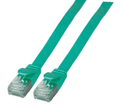 EFB ELEKTRONIK RJ45 Flachpatchkabel U/FTP, Cat.6A, PVC, 1,5m, grün (K5545GN.1,5)