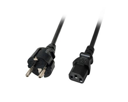 EFB ELEKTRONIK Netzkabel Schutzkontakt 180°-C13 180°, sw, 2, 0m, 3x0, 75mm (EK508SW.2)