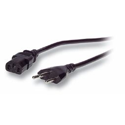 EFB ELEKTRONIK Netzleitung Schweiz-C13 180°, schwarz teilisoliert, 2 m, (EK537.2V3)