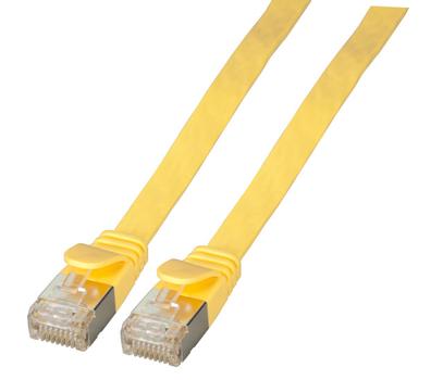 EFB ELEKTRONIK RJ45 Flachpatchkabel U/FTP, Cat.6A, PVC, 0,25m, gelb (K5545GE.0,25)