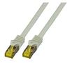 OEM Patchkabel RJ45, CAT6A 500Mhz, 0,15m, grau, S-STP(S/FTP), LSZH, mit Cat.7 Rohkabel,