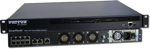 INALP PATTON Patton SmartNode 10100 SmartMedia Gateway 12 E1/T1, 360 VoIP Channels with Standard Signaling Set.   Redundant 48V DC Power (SN10100A/12E/R48)