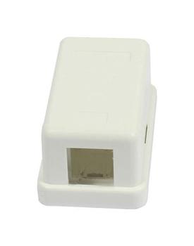 SYNERGY Dosen TP, AP, 1-fach, CAT6A,  Keystone Short mit Kabelklemme,  Reinweiss,  Synergy 21, (S216347/S216380)