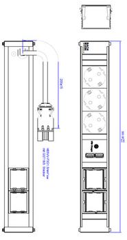 BACHMANN CONI Steckdosenleiste 3xSchutzkontaktdosen,  1xUSB Charger 2xCustom Modulaufnahme (912.0189)