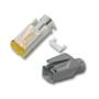 OEM TP-Stecker STP Hirose,CAT6A(TM31),  1-Stück,incl.Knickschutz, Grau