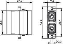 Telegärtner LWL, Kupplung SC Duplex Kupplung, Single- u. Multimode,  Keramikhülse,  Metallgehäuse,  (100007242,J08081A0006)