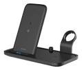 DELTACO 2-in-1 wireless charger, 10 W, 5 W, USB-A out 5 W, black