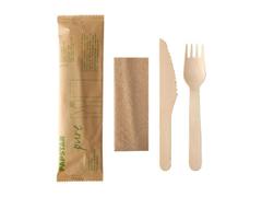 PAPSTAR Bestikkpose PURE tre 2deler m/serv. (50)