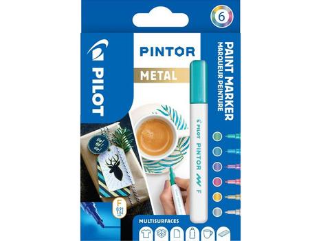 PILOT Tusch PILOT Pintor F metalmix 6 farver (517443)