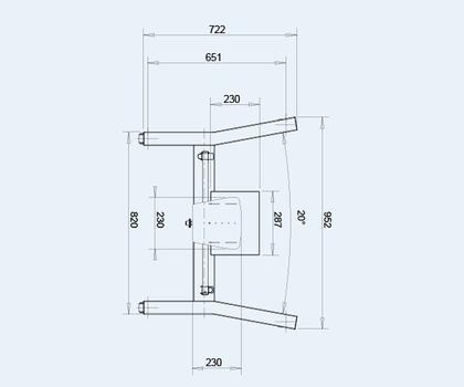 Omb Manuaalisesti korkeussäädettävä - kärry LCD näytöille (7075)