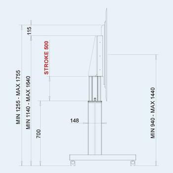 Omb Sähkösäätöinen kärry - kosketusnäytöille (7067)
