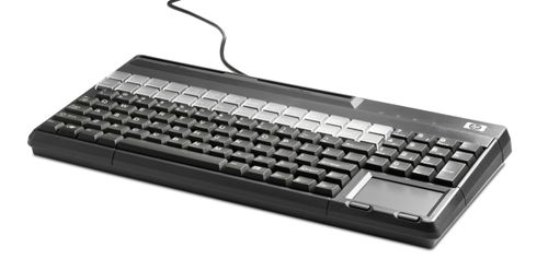 HP POS Keyboard with Magnetic Stripe Reader - Tangentbord - USB - QWERTY - svensk - för Engage Flex Mini Retail System, Engage One, MX12, RP9 G1 Retail System (FK218AA#ABS)