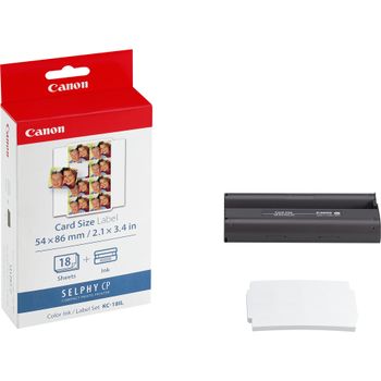 CANON Paper + Ink KC18IL Ink Label Set | 22x17.3mm | 18sheets | CP100/ 220/ 330 (7740A001AH)