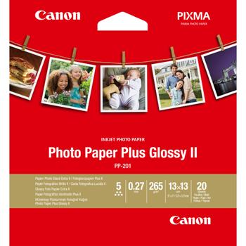 CANON n Photo Paper Plus Glossy II PP-201 - High-glossy - 270 micron - 130 x 130 mm - 265 g/m² - 20 sheet(s) photo paper - for PIXMA iP110, iP4870, iP8770, iX6560, iX6770, MP258, MX727, PRO-1, PRO-10, 100,  (2311B060)