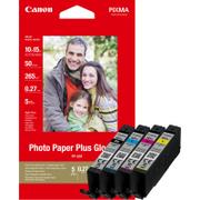 CANON CLI581XL Black Cyan Magenta Yellow High Yield Ink Cartridge Multipack 4 x 8ml (Pack 4) + 50 Sheets 10 x 15cm Photo Paper Value Pack - 2052C004