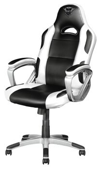 TRUST Gaming GXT 705 Ryon Gaming - Stol - ergonomisk - armstøtter - ringformet - vippe - drejeled - polyuretan-læder - sort, hvid (23205)