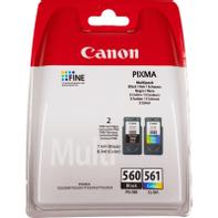 Canon PG-560 / CL-561 Multipack - 2-pack - svart, farge (cyan, magenta, gul) - original - blekkpatron