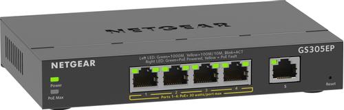 NETGEAR 5PT GE PLUS SWCH W/POE+ (GS305EP-100PES)