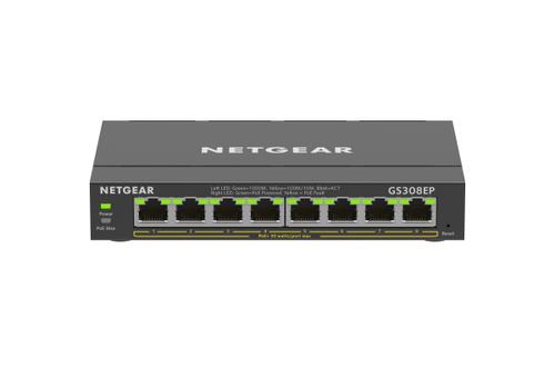 NETGEAR 8PT GE PLUS SWCH W/POE+ (GS308EP-100PES)