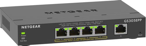 NETGEAR 5PT GE PLUS SWCH W/HI-PWR POE+ (GS305EPP-100PES)