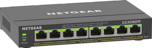 NETGEAR 8PT GE PLUS SWCH W/HI-PWR POE+ (GS308EPP-100PES)