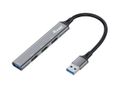 EQUIP USB-Hub 4-Port 1x3.0/3x2.0 USB->USB3.0 o.Netzteil grau