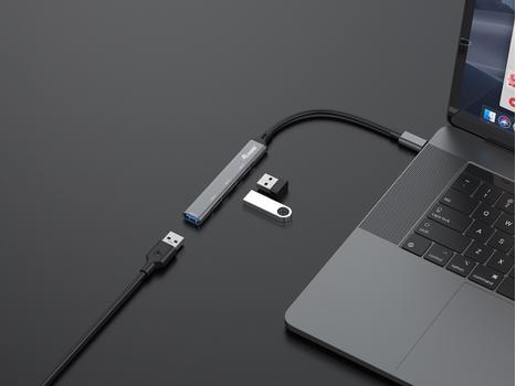 EQUIP 4-Port Usb 3.0/2.0 Hub, Usb-C (128961)