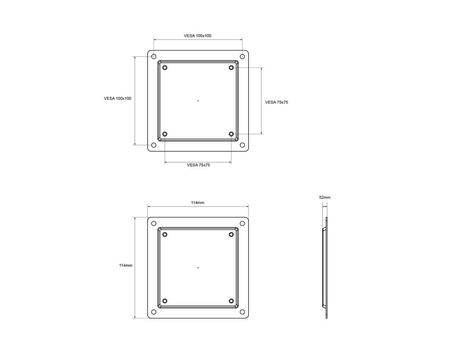 MULTIBRACKETS M VESA Mount Adapter Plate - VESA 75/100 (7350105212888)