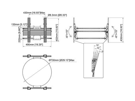 MULTIBRACKETS M Pro Series - Wallmount Column Dual (7350105213076)