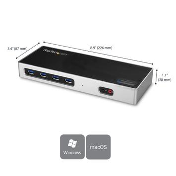 StarTech Dual 4K Docking Station - USB C and A (3.0) - Dual Monitor DisplayPort + HDMI Dock for Mac & Windows Laptops (DK30A2DH) - Dokkingstasjon - USB-C / Thunderbolt 3 - 2 x HDMI - GigE - for P/N: ARMBARDUO,  (DK30A2DH)