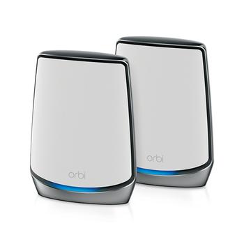 NETGEAR Orbi WiFi System RBK852 - Wi-Fi system (router, extender) - up to 350 sq.m - mesh - GigE, 2.5 GigE - 802.11a/ b/ g/ n/ ac,  802.11a/ b/ g/ n/ ac/ ax - Tri-Band (RBK852-100EUS)