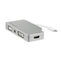 STARTECH Aluminum Travel A/V Adapter: 4-in-1 USB-C to VGA DVI HDMI or mDP - 4K
