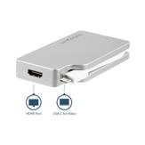 StarTech USB C Multiport Video Adapter with HDMI, VGA, Mini DisplayPort or DVI, USB Type C Monitor Adapter to HDMI 1.4 or mDP 1.2 (4K), VGA or DVI (1080p), Silver Aluminum Adapter - 4-in-1 USB-C Converter (CDP (CDPVGDVHDMDP)